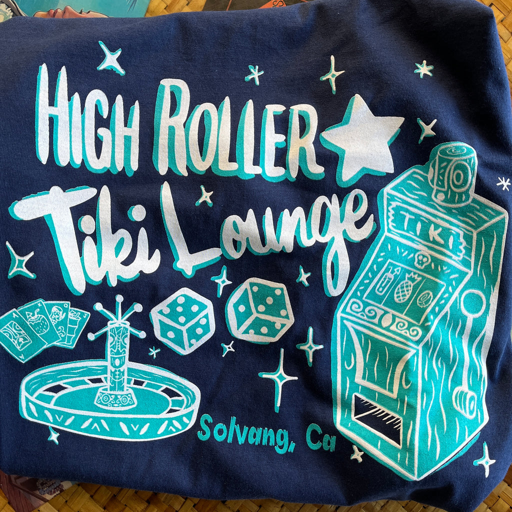 Navy Blue High Roller Tiki Lounge T-Shirt Mens