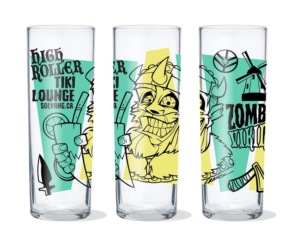 High Roller Tiki Lounge "Zombie Viking" Glass