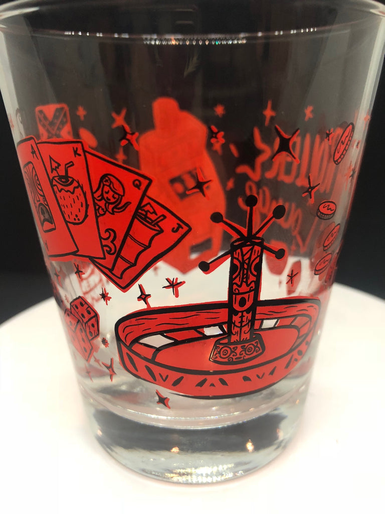 High Roller Tiki Lounge Glass RED