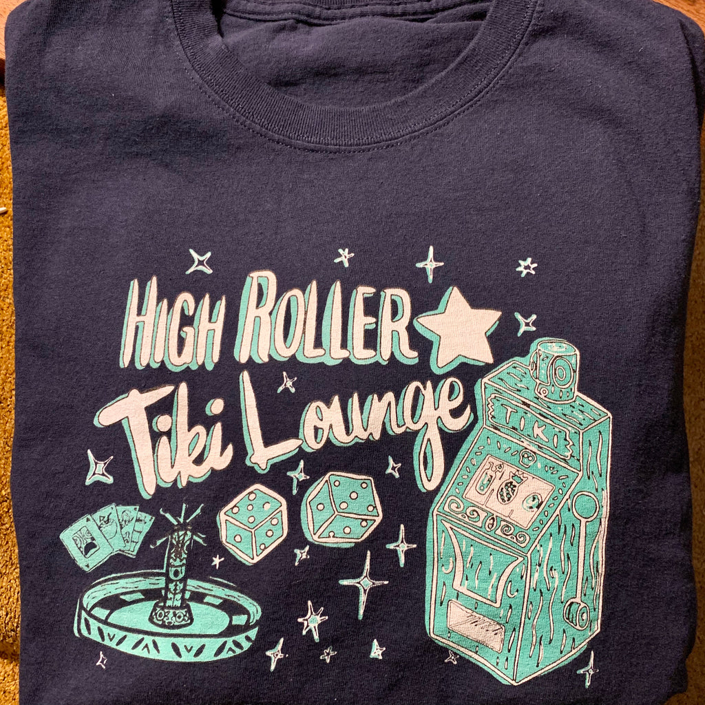 Navy Blue High Roller Tiki Lounge T-Shirt Women's