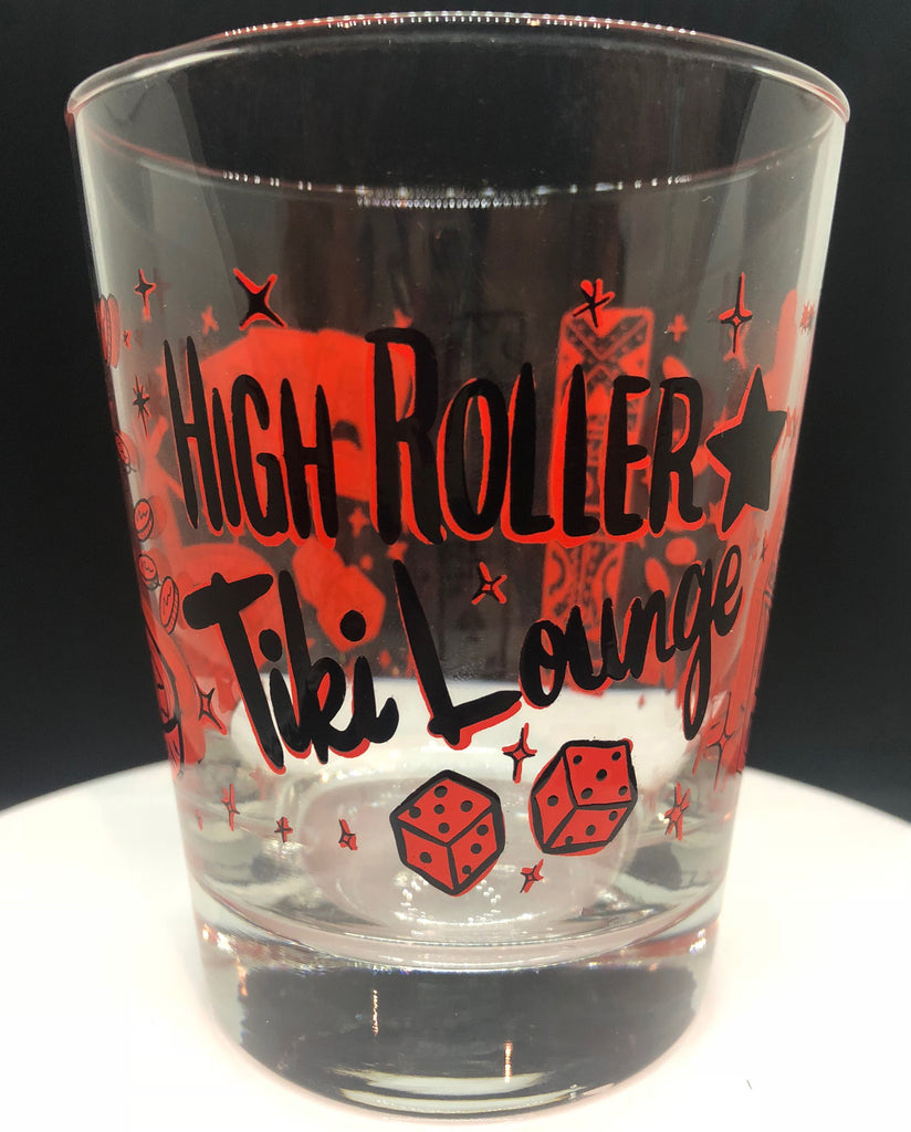 High Roller Tiki Lounge Glass RED