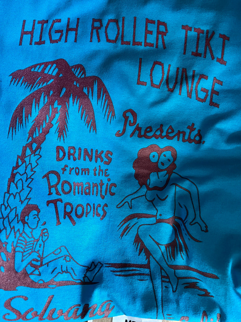 Romantic Tropics Vintage T-Shirt Mens Blue